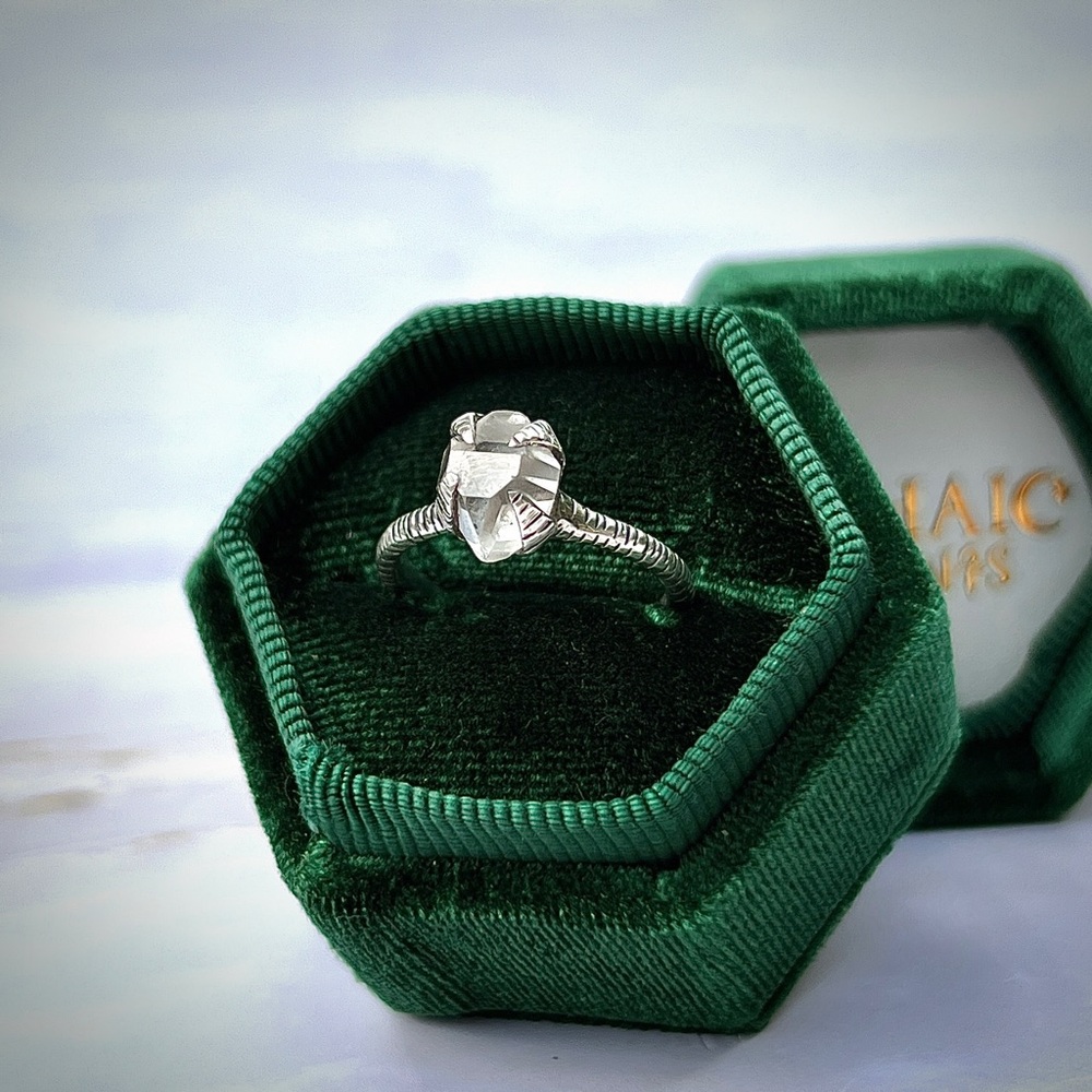 Handmade sterling Herkimer Diamond Ring